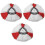 (4 Pack) Mop Heads Compatible with Vileda 2 In 1 Turbo Mop, Replacement Head, Microfiber, Red, White 1