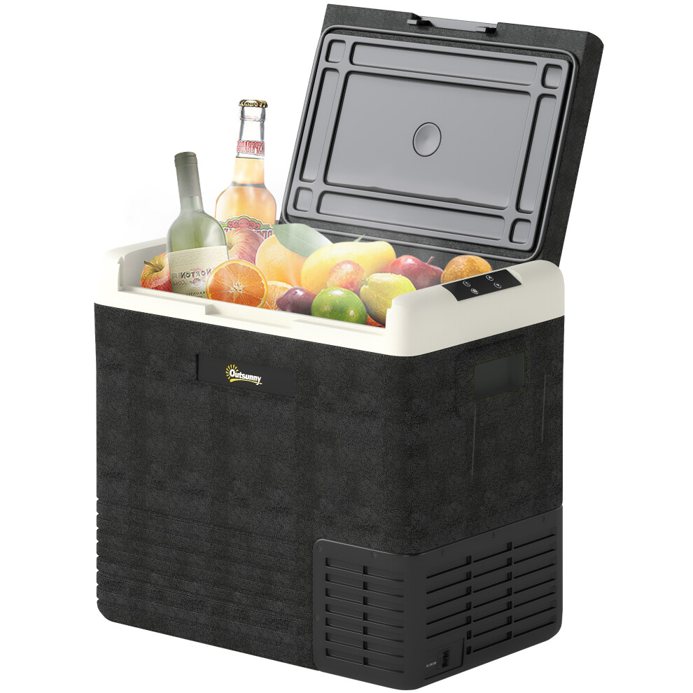 Outsunny 50L Car Refrigerator 12V Portable Freezer For Camping, Grey 5056534573676