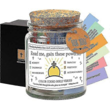 (C) The Hope Jar Bible Verses, Glass Prayer Jar With 90 Coloring Scriptures, Bible Verses In A Jar, Nourish Soul With God's Word