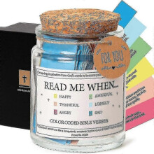 (A) The Hope Jar Bible Verses, Glass Prayer Jar With 90 Coloring Scriptures, Bible Verses In A Jar, Nourish Soul With God's Word