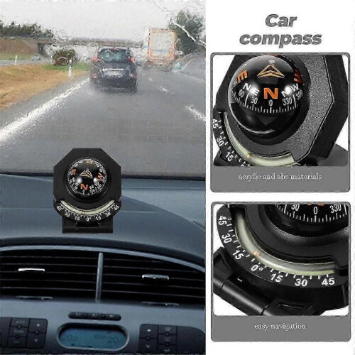 Car Compass Ball Shaped Variable Navigation Dashboard Car Compass Direction Pointing Guide for Car Boat Cycling Hiking 2