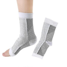 (S M, White) Soothe Socks Neuropathy Compression Ankle Arch Support Protection Pain Relief Socks