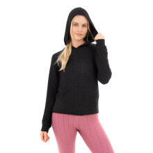 (M) Women's Full-Zip Honeycomb Textured Jacket - Black