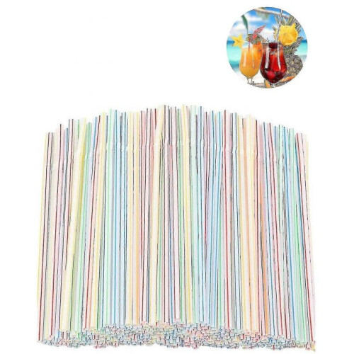 600/1200pcs Plastic Straws Plastic Drinking Straws - Flexible Plastic Drinking Straws for Home, Bar, Parties--