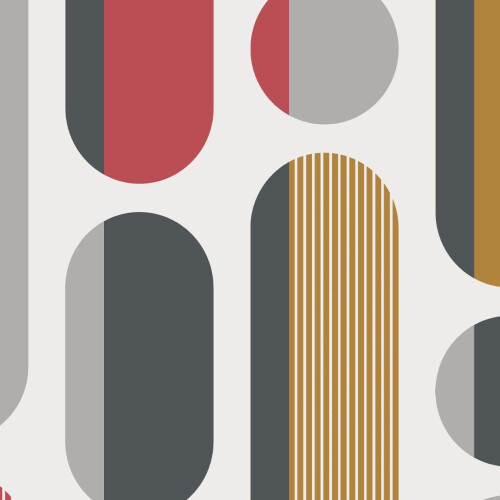 ENVY Envy Morse Saffron & Cherry Geometric Wallpaper | Paste the Wall Application | Multicoloured, Eco-Friendly 2