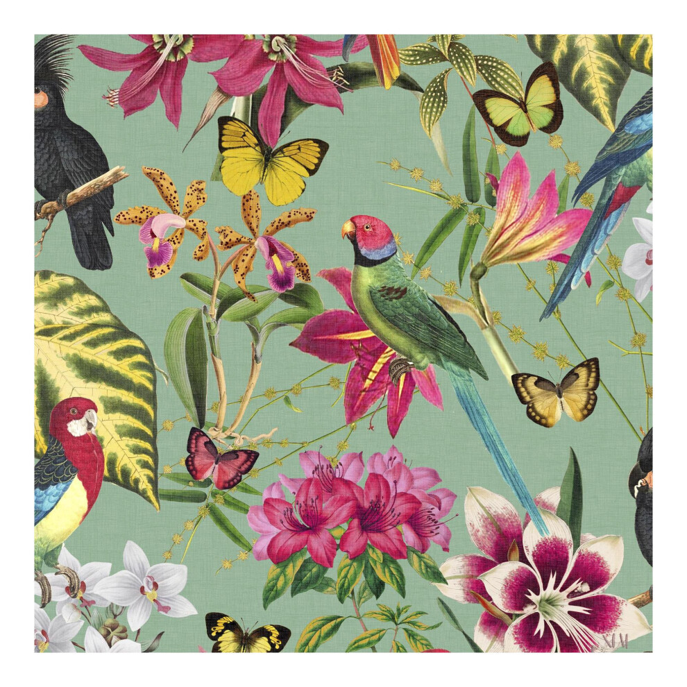 Envy Paradiso Multi Wallpaper | Paste The Wall Application | Floral Wallcovering | Eco-Friendly Green