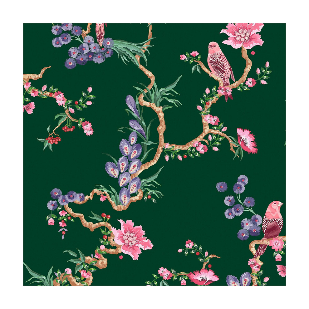 Cath Kidston Birds & Berries Emerald Wallpaper