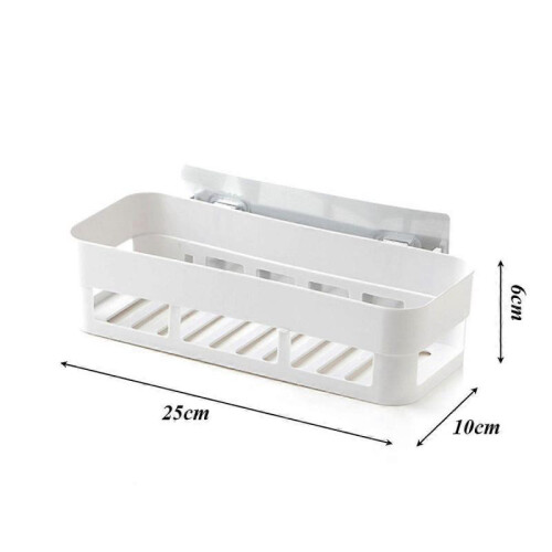 Wall Mounted Single Layer Bathroom Storage Rack Shelf Home Decoration (Beige) 1