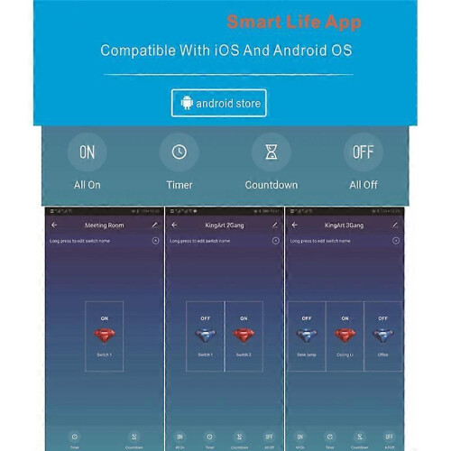 Wifi Smart Wall Light Switch 10A Glass Touch Panel Wireless Interuptor Wireless Remote Control 1