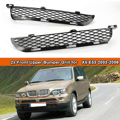 For- X5 E53 2003-2006 Facelift Front Grille Upper Bumper Mesh Grill 1