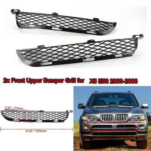 For- X5 E53 2003-2006 Facelift Front Grille Upper Bumper Mesh Grill 2