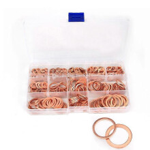 300PCS Flat Round Washers M5M20 Assortment Kit Copper Gasket Sealing Rings with Storage Box
