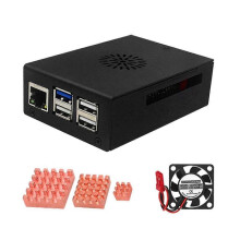 For Orang Pi 5 Pro Case Metal with Cooling Fan Aluminum Alloy Heatsink Shell Enhanced Cooling Design