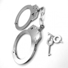 Handcuffs Silver Stainless Steel Double Lock Fashionable Role Play Handcuffs for Adults
