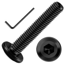 M6 X 35mm 20Pcs Flat Hex Socket Caps M6 Screw Bolts, 304 Stainless Steel Furniture Bolts Full Threa