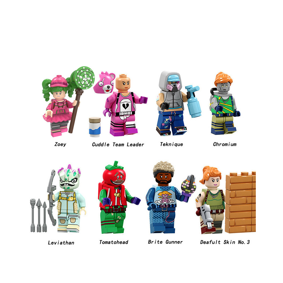 Bonxaif (8Pcs Fortnite Games - A) 16Pcs Fortnite Games Weapons Minifigures Children's Blocks Set