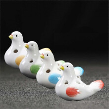 (Red) Kaesi Professional Ocarina Adorable Ceramic 6-hole Pigeon Tenor Ocarina For Beginner