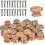 20pcs Wooden Door Handle Set, Furniture Knobs for Kitchen Cabinets and Cupboards, Round Pull Knobs for Cabinet Drawers and Storage Boxes 1