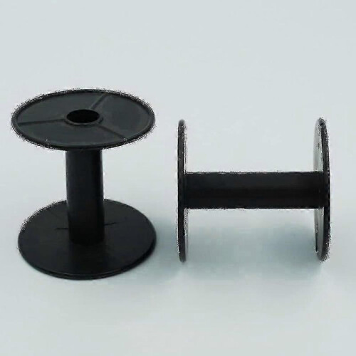 20 Pcs - Empty Plastic Wire Spools Bobbins Round Ends for Various Size Cord Ribbon (black) Black Banmo 1