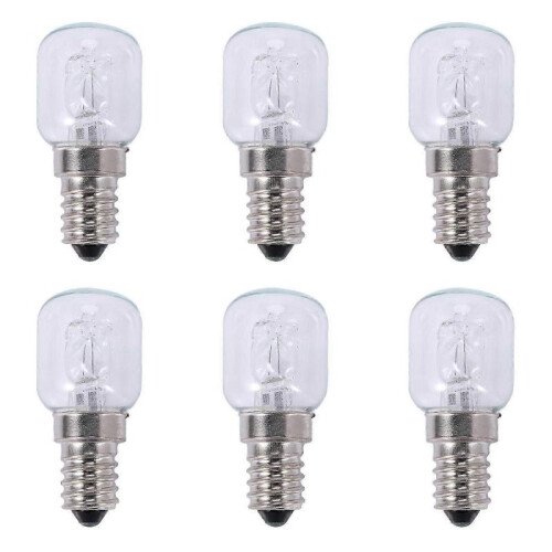 6X E14 High Temperature Bulb 500 Degrees 25W Halogen Bubble Oven Bulb E14 250V 25W Quartz Bulb
