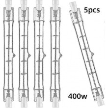 5pcs R7s 118mm 400w Halogen Lamp Pencil Bulb Dimmable Ac 220-240v 7500lm J118 Linear Halogen Spotlig - JA