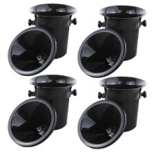 4X Wine Dump Black Plastic Wine Spittoon - Standard Size with Black Funnel Champagne Bucket