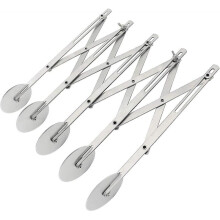 5 Wheel Pastry Cutter Stainless Steel Expandable Pizza Slicer Durable Dough Cutter Multi-round Brownies Ravioli Divider