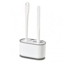 3-in-1 Toilet Brush Set with Hollow Bottom And Soft Tpr Bristles Wall Mount/floor