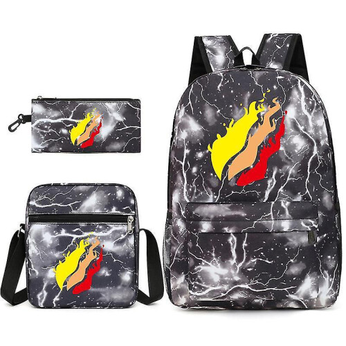 Leisure Prestonplayz Student Schoolbag Backpack Small Shoulder Bag Pen Bag Three-piece Set