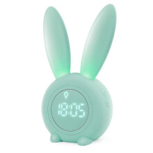 Kids Alarm Clock, Cute Rabbit Clock Wake Up Lght Kids Alarm Clock Creative Bedside Lamp