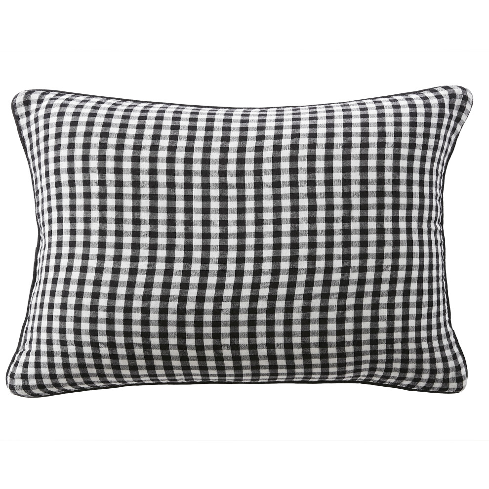 Coussin avec passepoil 40x60 cm Gaze de Coton Quadri truffe