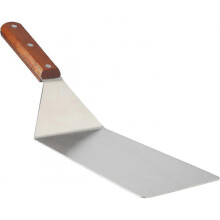 8 Extra-Large Sturdy Stainless Steel Spatula with Strong Wooden Handle Professional Food Flipper Scraper for Grilling, Cooking