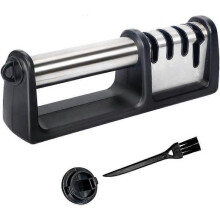 4-in-1 3-Stage Professional Chef Kitchen Knife Sharpener and Scissor Sharpener, Tungsten, Diamond an