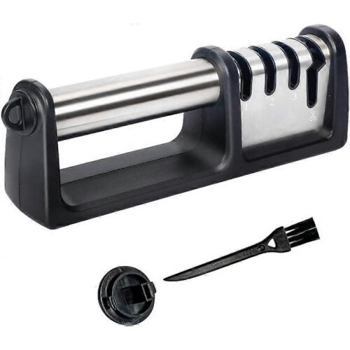 4-in-1 3-Stage Professional Chef Kitchen Knife Sharpener and Scissor Sharpener, Tungsten, Diamond an