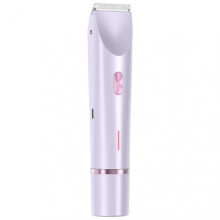 (Purple) Women's Bikini Razor Double Head Waterproof Painless Cut Private Area Rechargeable Ergonomic Design