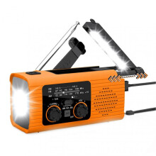 DAB373BT Crank Radio +FM BT Emergency Radio with 5000 MAh Battery Solar with Alarm Clock Blackout