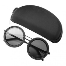 (Black Frame 52mm) Rounded Polarized Sunglasses, Adjustable Tint Sunglasses Driving Glasses for Men Women