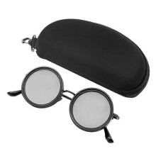 (Black Frame 49mm) Rounded Polarized Sunglasses, Adjustable Tint Sunglasses Driving Glasses for Men Women