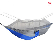 (royal blue) Portable Double Swing Hammock Nylon Bed with Mosquito Net for Camping
Hiking
