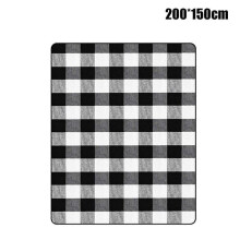 (200cm*150cm,black and white)Picnic Mat Thickened Soft Blanket for Outdoor Folding Blanket Camping Beach Picnic Mat