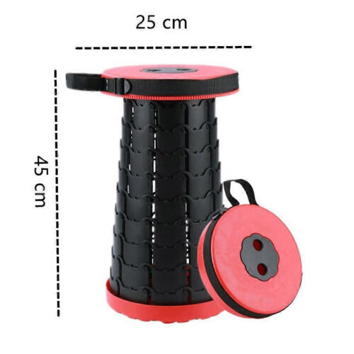 (Black)Small Portable Folding Stool Telescopic Convenient Durable Stools for Indoor Outdoor 2