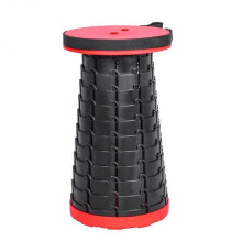 (Red) Small Portable Folding Stool Telescopic Convenient Durable Stools for Indoor Outdoor