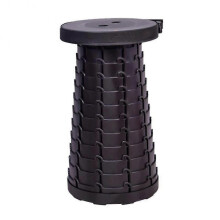 (Black) Small Portable Folding Stool Telescopic Convenient Durable Stools for Indoor Outdoor
