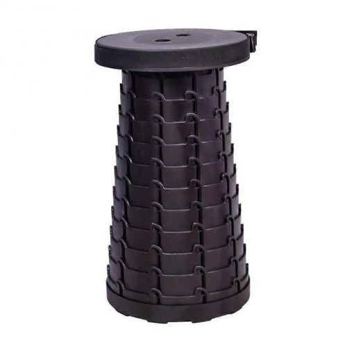 (Black)Small Portable Folding Stool Telescopic Convenient Durable Stools for Indoor Outdoor
