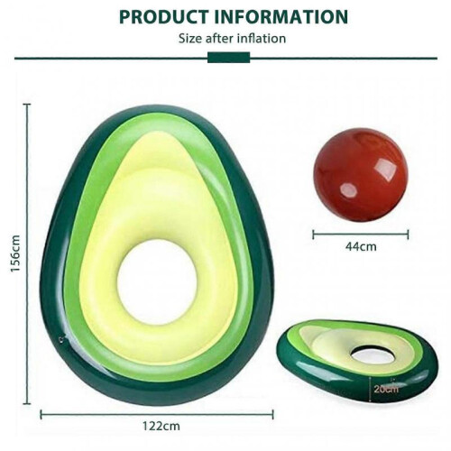 Inflatable Avocado Pool Float with Fun Float Ball Air Mattress for Kids Adults 2