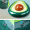 Inflatable Avocado Pool Float with Fun Float Ball Air Mattress for Kids Adults 5