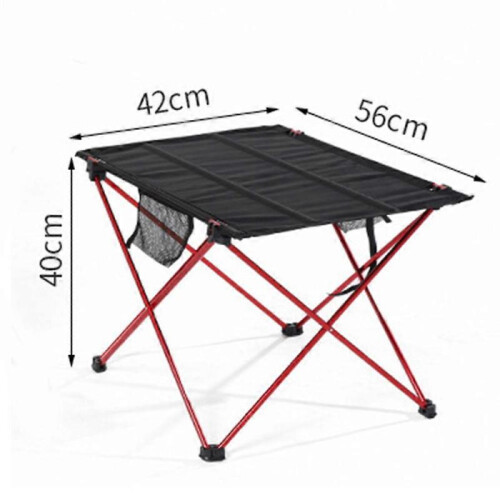(Red)Folding Camping Tables Portable Heavy Duty Rectangle Picnic Party Dining Desk 1