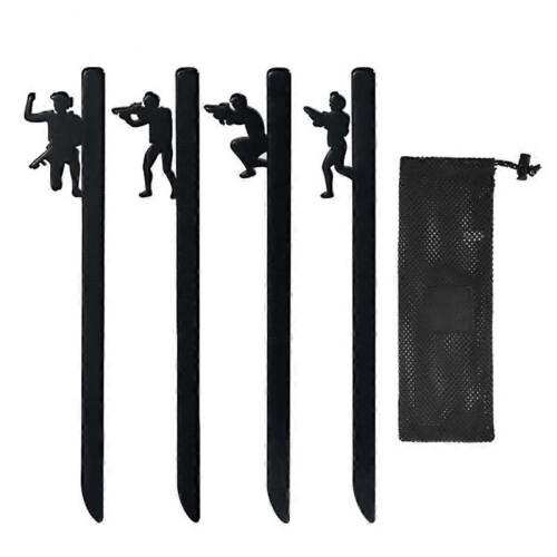 (Black)Fixed Tent Ground Nail Set Durable Lightweight Ground Nail for Birthday Gift