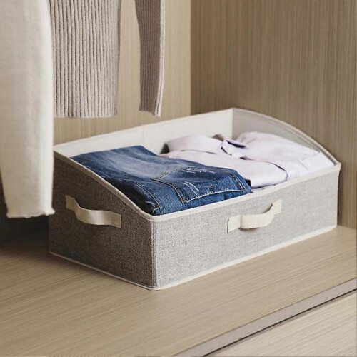 (Grey) Collapsible Closet Storage Bin Multipurpose Clothes Blanket Storage Basket for Basement 2