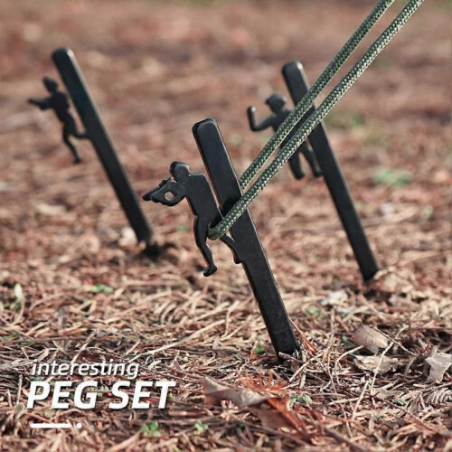 (Black)Fixed Tent Ground Nail Set Durable Lightweight Ground Nail for Birthday Gift 2